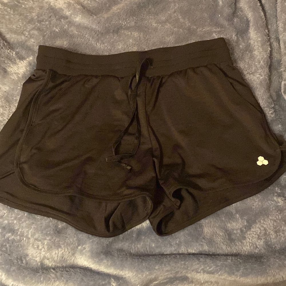 black loose athletic shorts